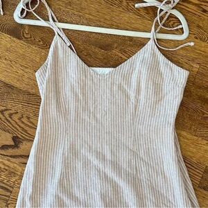 Elegant Beige Striped Dress